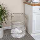 Household Essentials Pop-Up Mesh Laundry Hamper, Beige