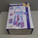 Princess Vanity for Toddlers Girls 3-5 Years Old, Kids Vanity Table and Chair Set with Magic Mirror Light Music, Toddler Makeup Dresser Set, Interactive Pretend Play Dress Up Beauty Salon Toys Gifts