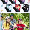 6 Pairs Christmas Kids Bike Gloves Gift Cute Fingerless Gymnastics Workout Golf Gloves for Girls Boys (Black)
