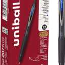 Uniball 207 Plus+ Retractable Gel Pens, Micro Point (0.5mm), Blue, 12 Pack