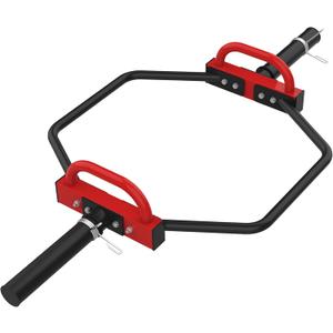 Olympic Trap Bar, Hex Deadlift Squat Bar for 2" Olympic Barbell, 49" Shrug Bar with Handles, 500Lbs Weight Capacit Suitable Home Gym Equipment Workouts for Beginners,Women,Men (Red)