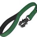 Mikivery Short Dog Leash with Comfortable Padded Handle Heavy Duty Clip for Training Walks Outdoor Suitable for Medium Large Dogs (M:18 IN, Dark Green)