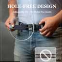 Mens Braided Elastic Stretch Golf Belt  Big and Tall Men Woven Belt, 1.38" Leather-Tipped Adjustable Fit (Waist 44"-50" Stretch, Blue)