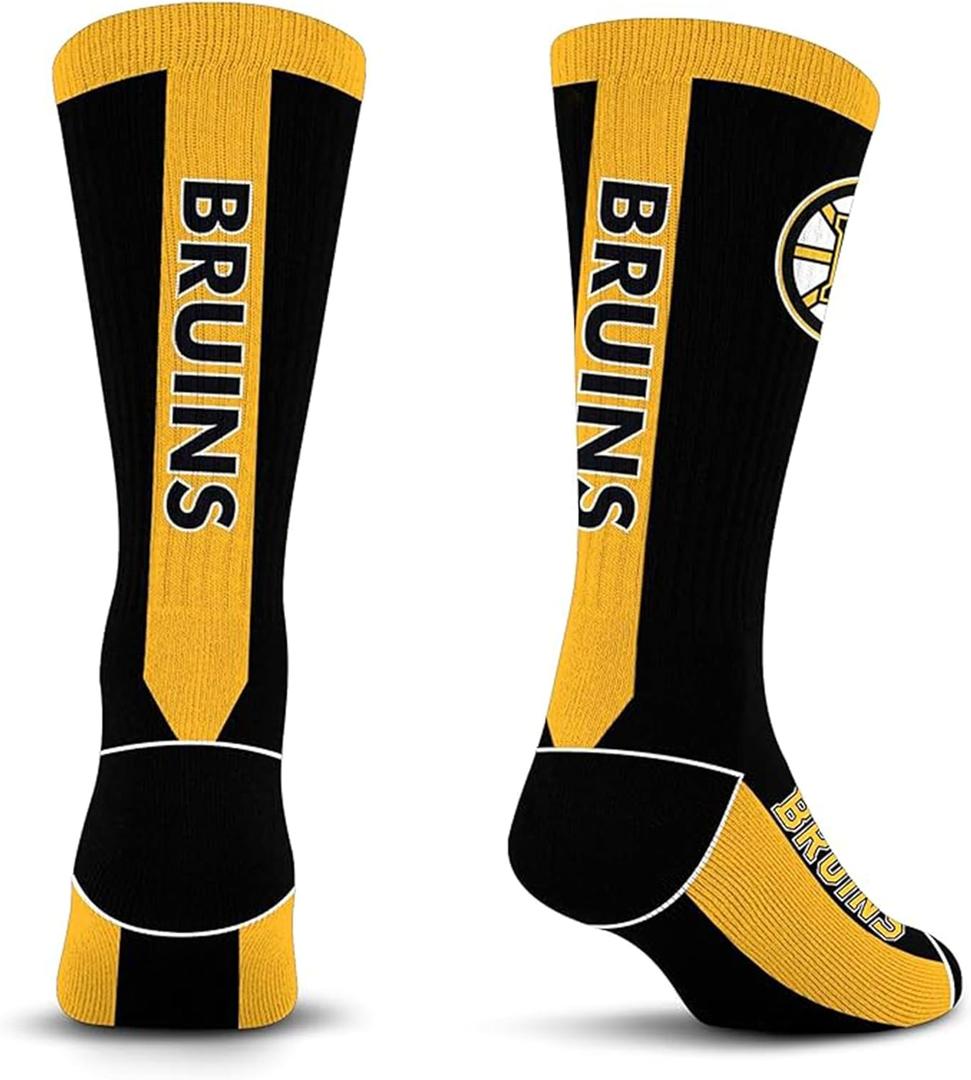 For Bare Feet NHL Unisex Kids Nhl Mvp Crew Sock Youth (Black)