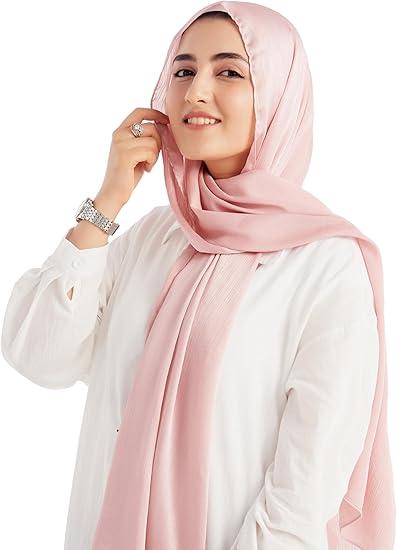Satin Crepe Hijab Scarf for Women