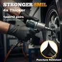 TitanFlex Heavy Duty Black Industrial Nitrile Gloves with Raised Diamond Texture, Latex Free (6mil/8mil) (02 8mil (100ct))