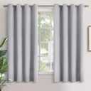 YoungsTex Light Grey Blackout Curtains for Living Room 63 Inch Length - Thermal Insulated with Grommet Room Darkening Drapes for Bedroom Window, 2 Panels, 52 x 63 Inch