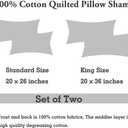 WINLIFE 100% Cotton Quilted Pillow Sham Floral Printed Pillow Cover Sage Green, Standard Size, 20 x 26 Inch