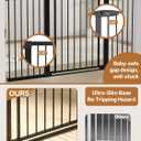 Baby Gate for Indoor Stairs & Doorways: Wide Expandable 27.9-42.1" Metal Safety Gate - Toddler Pets 30" Tall Dog Gate with Easy Install Pressure Mount Dual Lock & 2-Way Swing, Black.