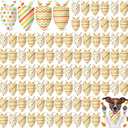 Shinylin 100 Pcs Thanksgiving Dog Bandanas Bulk Polka Dot Stripe Bandanas for Dogs Triangle Kerchief Bibs Scarf Set for Pet Fall Autumn Costume Photo Props Accessories Pet Shops Groomers, 4 Styles