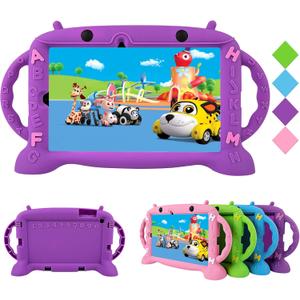 CHIN FAI Kids Case for Galaxy Tab S6 Lite 2020 P610 P615, Soft Silicone Kids-Friendly Handle Stand Robot Case Cover with Pen Holder for Samsung S6 Lite 10.4 Inch (Purple)