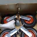 8" Caster Wheels For Carts Heavy Duty Casters Set Of 4 (2 Swivel & 2 Fixed) Cart Wheels Large Rubber Castor Wheels Sets 4 With Screws
