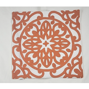 Alysheer Square Embroidered Decorative Pillow Cover Set of Two Terracota Color