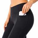 High Waisted Leggings for Women with Pockets – 7/8 Length Yoga Leggings, Tummy Control, Soft 4-Way Stretch Workout Pants Black (Black, XL)