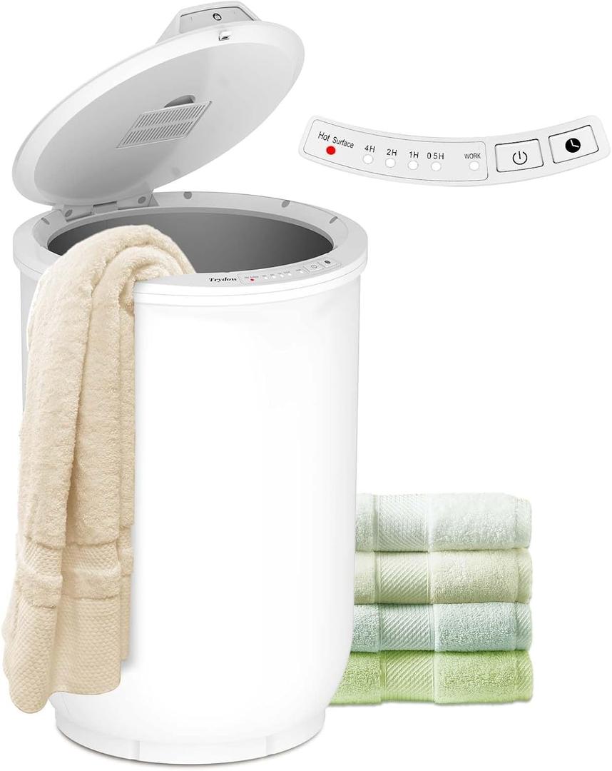 Ultra Large Capacity Towel Warmer Bucket, Rapid Heating with Timer, One-Button Control, Safety Lock, Perfect for Home and Spa (White)