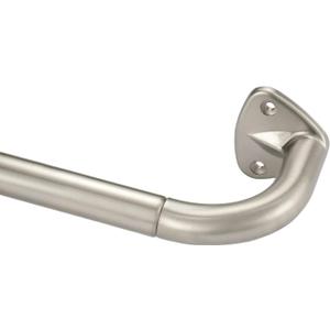 YunNephele Room Darkening Curtain Rod 84-144 inch Nickel Brushed, Wrap Around Design Single Drapery Rod Set,Adjustable Metal Blackout Window Curtains Rods