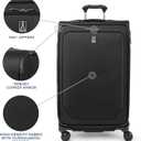 Travelpro Crew Classic Lightweight Softside Expandable Checked Luggage, 8 Wheel Spinner Suitcase, TSA Lock, Men and Women, Checked Large 29-Inch, Black