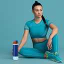 2 x Allwith 2PCS Diamond Silicone Boot for Owala Water Bottle, Anti-Slip Protective Sleeve for Owala Twist,FreeSip and Flip Stainless Steel Water Bottle, BPA-Free, Dishwasher Safe, Accessories (24 Ounces, Deep Blue Flash)