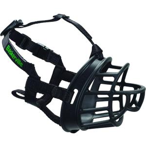 BASKERVILLE ULTRA MUZZLE - Patented Humane Design, Breathable, Dog can Pant and Drink, Adjustable, Padded, Training Muzzle for Medium-sized Dogs, Prevents Biting, Wildlife Scavenging (Size 4, Black)