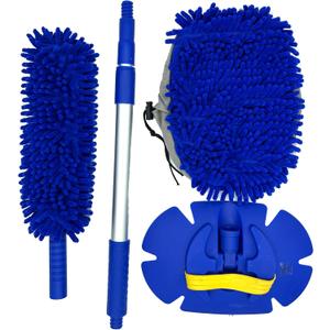 Jokari Versatile Telescoping Cleaning and Scrubbing Brush Extendable up to 42 Inches. Lightweight Aluminum Handle with Gentle Microfiber Mop Perfect for Cars, Trucks, and Dusting High Ceiling Fans