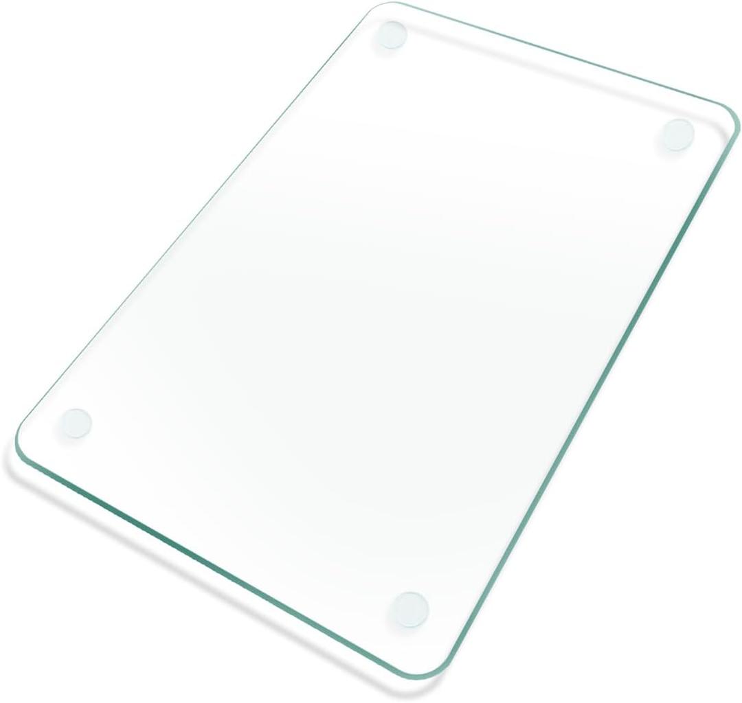 KimiDitt Tempered Glass Cutting Board, 18x24" Cutting Board for Kitchen Counter,Large Size Clear Glass,with Non-Slip Feet, Scratch Resistant,Heat Resistant