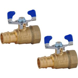 LD Valve- Pex A to FPT Transition Ball Valve, 3/4-in Propex X 3/4-in NPT Expansion Valve with Blue T-Handle, F1960 Brass PEX A Shut Off Valve For Pex A Pipe(2-Pack) LD Valve- Pex A to FPT Transition Ball Valve, 3/4-in Propex X 3/4-in NPT Expansion Valve with Blue T-Handle, F1960 Brass PEX A Shut Off Valve For Pex A Pipe(2-Pack)