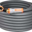 YAMATIC Heavy Duty Garden Hose 5/8 in x 75 ft with Swivel Handle, Super Flexible Water Hose, All-weather, Lightweight, Burst 600 PSI, Gray