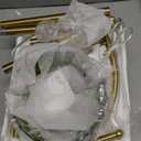 Gold Floor Lamp for Living Room,Unique Vintage Standing Tall Lamp,Mid Century Modern Floor Lamps Arc Green Glass Floor Lamps for Office Corner