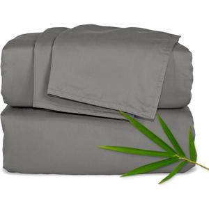 King Sheets by Pure Bamboo, Genuine 100% Organic Viscose Derived from Bamboo Bed Sheet Set, Luxuriously Soft & Cooling, Double Stitching, Lifetime Quality Promise (King, Graphite)