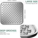 1Pack Stainless Steel Large Lick Mat for Dogs & Cats, Chew-Proof Slow Feeder, Anxiety Reducer, Whisker-Friendly for Cats, Non-Slip Heavy Duty Base, Raw Feeding Pad, Dishwasher Safe