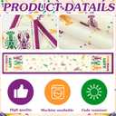 Newwiee 7 Pcs Mardi Gras Beads Table Runner and Placemats Set Table Decorations 13 x 72 Inch Crawfish Runner 12 x 18 Inch Carnival Happy Mardi Gras Holiday Kitchen Dining Home