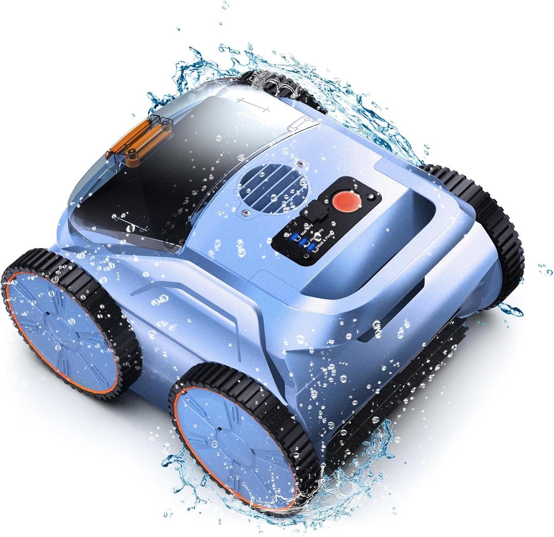 Robotic Pool Vacuum, Robotic Pool Cleaner for Inground Pools, Smart Navigation, Floor/Wall/Waterline Cleaning, 150 Mins Runtime for Pool Up to 2000 Sq.ft (Blue)
