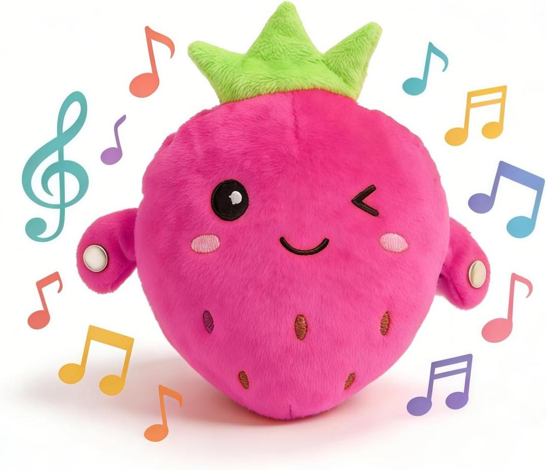 Baby Musical Sensory Toy,nteractive Musical Plush Toy with SoundsSensory Activity Learning Educational Kid Toy,Fun Christmas and Birthday Gifts Suitable for Multiplayer interaction (pink strawberry)