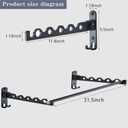 Clothes Drying Rack Wall Mounted Drying Racks for Laundry Room Organization and Storage Clothes RackAluminum Dryer Rack with Two Drying Rods for Hanging Wet and Dry Clothes (Black-2)