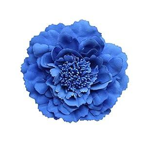 Women's Bohemia Peony Flowers Hairpin Hair Clip Flower Brooch for Travel Party Festivals PF-11 (Black) (Pack of 1)