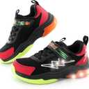 SKYWHEEL Kids Sneakers for Boys Light Up Shoes with Switch Tennis Running Athletic Shoes Toddler Size 10 to Big Kids Size 5 (3 Little Kid)