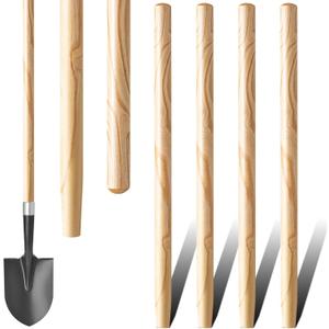 Menkxi 4 Pcs Wooden Shovel Handle Ash Replacement Handle for Long D Handle Shovels Replacement Tool Handle