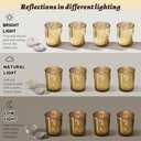 LETINE 23pcs Gold Votive Candle Holders – Glass Tea Light Candles Holder, Standard Votive Size for Regular Votive Candles – Bulk Candle Holder for Party Decorations, Bridal Shower, Holiday Decor, one broken