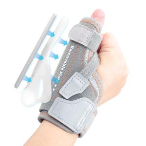 CURECARE New Upgraded 2 in 1 Thumb Brace, Removable Thumb Spica Splint Left Right Hand with 3 Level Stability, Reversible Thumb Support for CMC, De Quervains Tendonitis, Trigger Thumb (S/M, Grey)