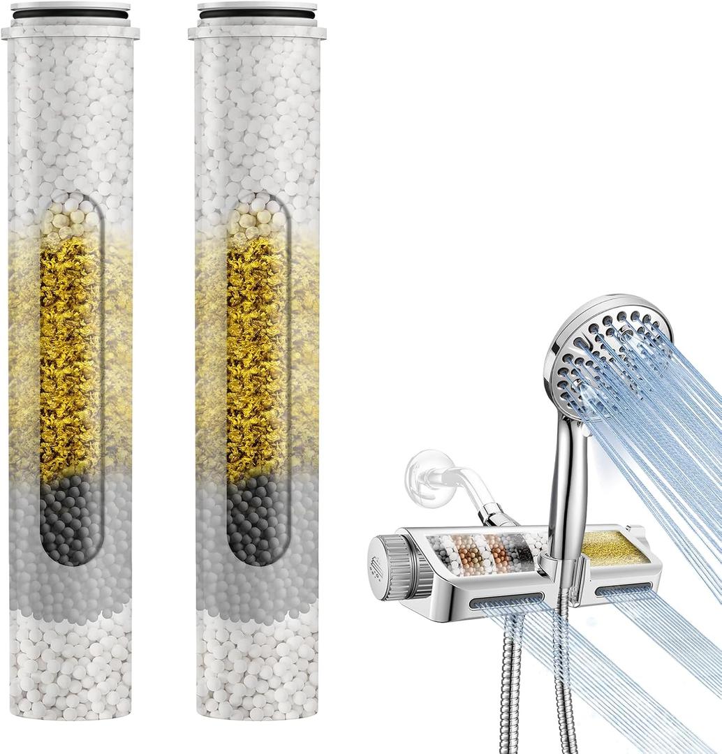 MakeFit Shower Head Filter Replacement Cartridge for MakeFit Filtered Shower Head with Handheld Combo-SSJ731/SW9730 (2-PACK)