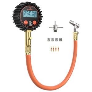ETENWOLF T400 Digital Tire Pressure Gauge 0-250 PSI, ANSI B40.7 2A Grade High Precision(Plus-Minus 0.5%), Tire Gauge for Tire Pressure with Rubber Hose and Backlit LCD, Car Accessories