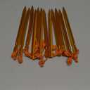 12 Pack Tent Stakes, 7075 Ground Metal Camping Aluminum Tent Pegs, Lightweight Tent Stakes Heavy Duty Spikes Camping Accessories (One Size, Apricot Orange)