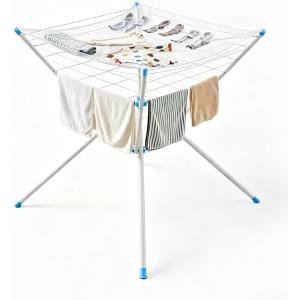 JS HANGER Clothes Drying Rack with Mesh Top, Foldable Laundry Drying Rack Indoor Outdoor, Space-Saving Flat Air Drying Rack for Sweater, Delicates, Small Items & Everyday Clothes