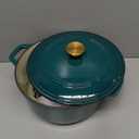 Mueller DuraCast 6 Quart Enameled Cast Iron Dutch Oven Pot with Lid, Heavy-Duty, Oven Safe up to 500 F & Across All Cooktops, Wedding Registry Ideas & Gifts, Emerald
