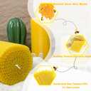Beeswax Pillar Candles Set of 3, Size 3"x6", 3"x 4" & 3"x 3", Natural Bees Wax Candle Sheet Handrolled for Home Décor, Yellow