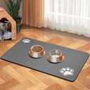 Pet Feeding Mat-Absorbent Dog Mat for Food and Water Bowl-Accessories Pet Supplies-Bowl for Messy Drinkers-No Stains Quick Dry Dog Water Dispenser Mat (16"x24", Dark Grey)