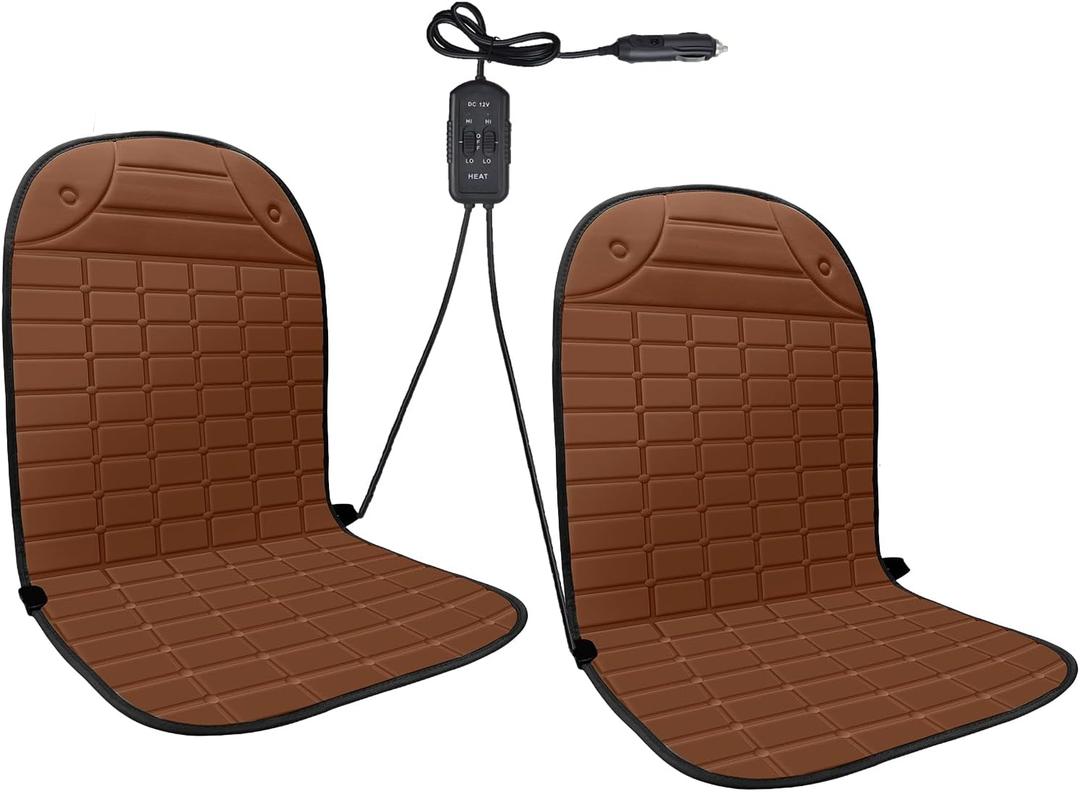 2 PCS Seat Cushion Comfortable Winter Seat Cover, Gifts for Family (Brown)