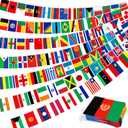 95 ft International Flag Bunting Banner, 100 Pcs World Country String Flags for Classroom, Cultural Events, Sports Festivals, School Activities, Bars, and Global Party Decorations