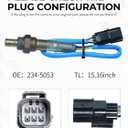 Air/Fuel Ratio Sensor O2 Oxygen Sensor 234-5053 Upstream Fit for 2007-2010 Honda Odyssey 3.5L V6, 2007-2009 Acura MDX 3.7L V6, Replace#24346 36531-RYE-A01 (1Pcs)