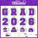 Purple Themed Graduation Decorations 2026- Graduation Yard Signs Class of 2026,Congratulate Graduation yard signs - Graduation Party Supplies for High School & Graduation Party Decorations